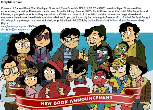 Kim Hyun Sook & Ryan Estrada Sell New Graphic Novel, No Rules Tonight