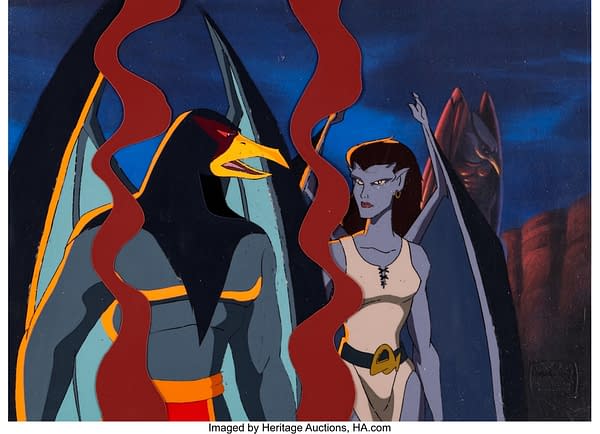 Gargoyles "Heritage" Raven and Angela Production Cel Setup with Animation Drawing Group of 2. Credit: Heritage