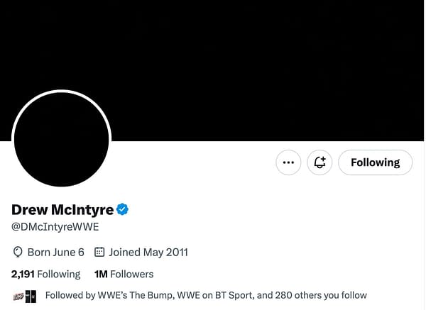 Drew McIntyre blacks out his Twitter in blatant betrayal of WWE.