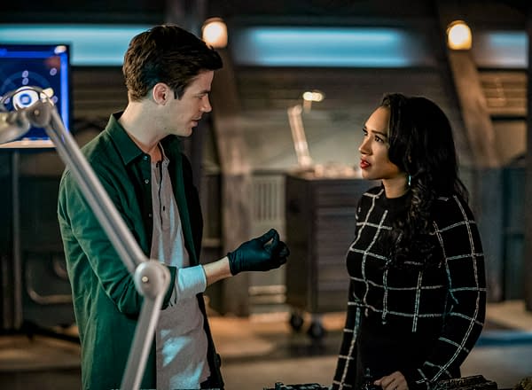The Flash -- "So Long and Goodnight" -- Image Number: FLA616b_0125b.jpg -- Pictured: Grant Gustin as Barry Allen and Candice Patton as Iris West - Allen -- Photo: Colin Bentley/The CW -- © 2020 The CW Network, LLC. All rights reserved
