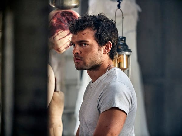 BRAVE NEW WORLD -- "Pilot" Episode 101 -- Pictured: Alden Ehrenreich as John the Savage -- (Photo by: Steve Schofield/Peacock)