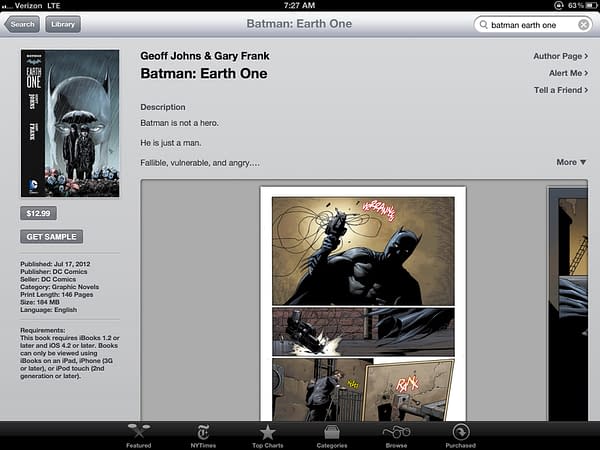 DC's Batman Earth One Hits iPad's iBookstore