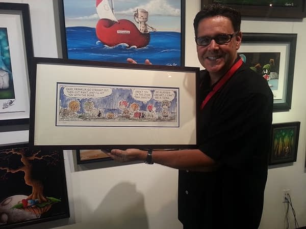 Mike Dicken with Charles Schultz Peanut Art