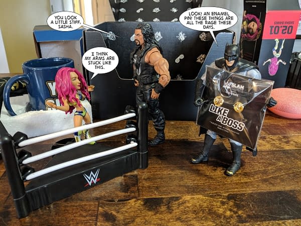 Batman and Roman Reigns Unbox January's WWE Slam Crate