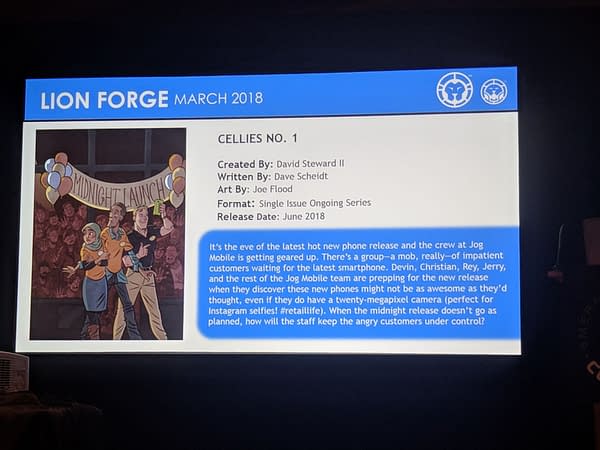 Cellies, a New Comic by David Steward II, Dave Scheidt and Joe Flood From Lion Forge About a Mobile Phone Launch That Goes Very, Very Wrong