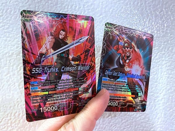 Dragon Ball Super Card Game Realm of the Gods booster box hits. Credit: Theo Dwyer