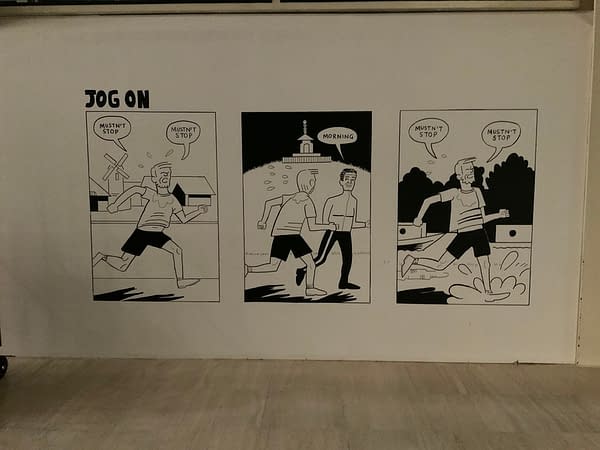 Paul Rainey's Jog On Appears on the Walls of The Centre MK in Milton Keynes