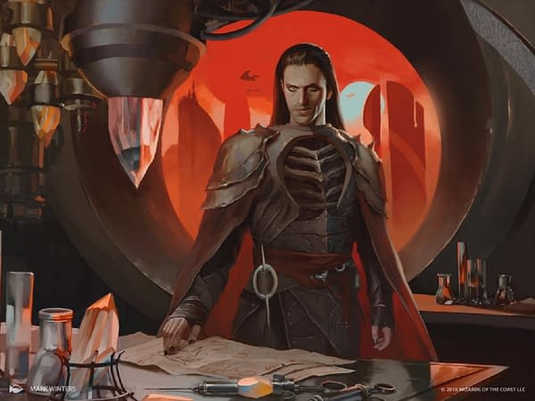 The artwork for Yawgmoth, Thran Physician, from the Modern Horizons set for Magic: The Gathering. Illustrated by Mark Winters.