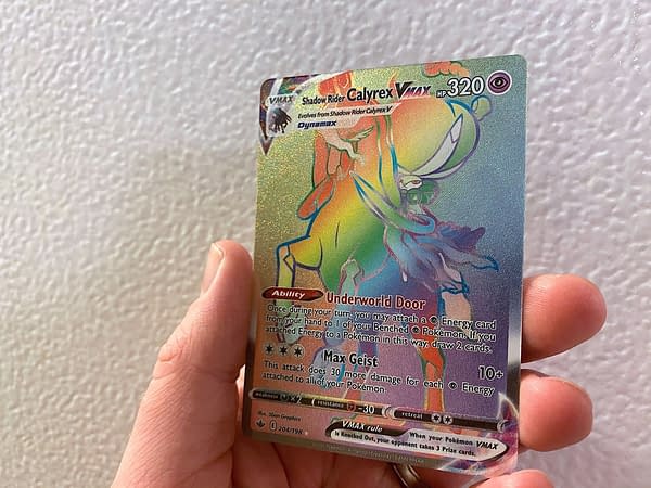 Chilling Reign Calyrex VMAX Rainbow Rare. Credit: Pokémon TCG