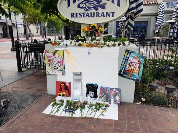 Shrine Built to San Diego Comic-Con Across From Convention Center.