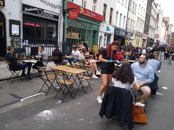 Soho on England's Independence Day, 4th July