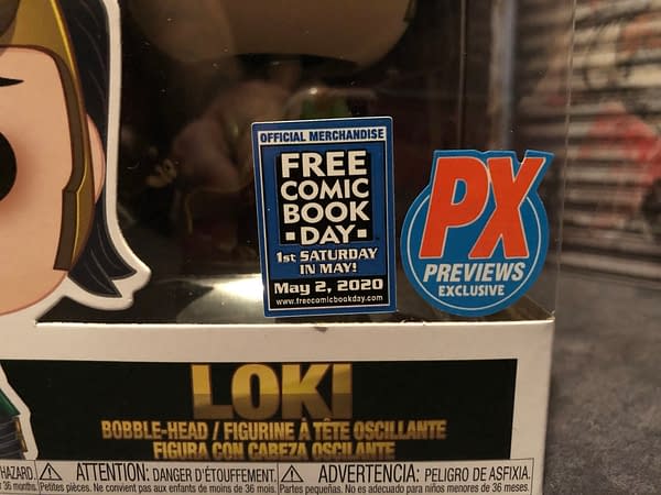Loki Holds Mjolnir in the FCBD 2020 Funko Mystery Box