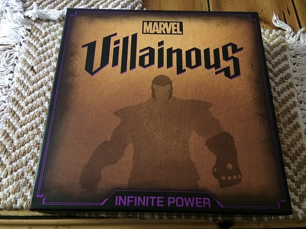 The front lid for the new Ravensburger tabletop board game, Marvel Villainous: Infinite Power.