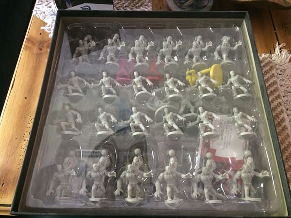 24 Putty Patrol figures from the Power Rangers: Heroes of the Grid board game's core game by Renegade Game Studios. The other figures are placed below these.