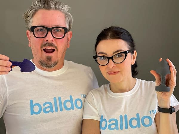 The founders of Balldo, a Wolverine cosplay device that allows the wearer to simulate the experience of having two dicks: one for f**king, and one for making love.