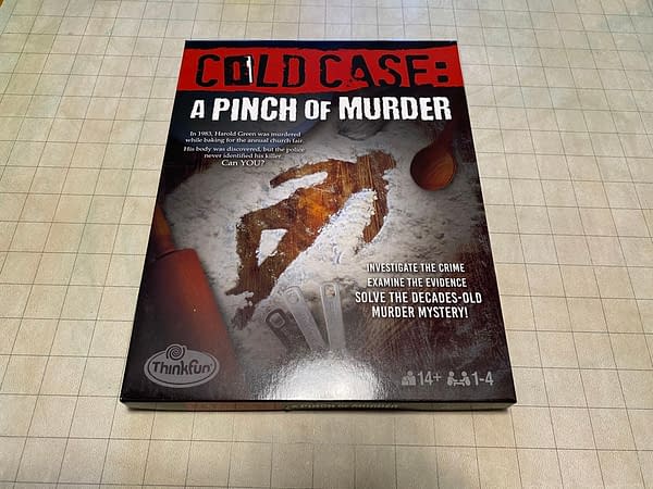 The front cover of Cold Case: A Pinch of Murder, the second game in the immersive Cold Case series by ThinkFun.