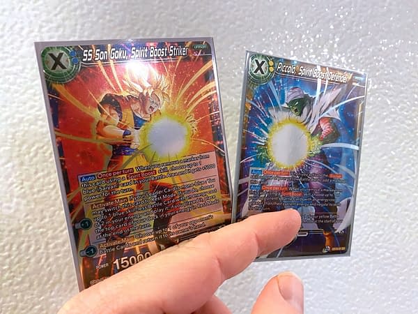 Namekian Boost & Saiyan Boost cards. Credit: Dragon Ball Super Card Game