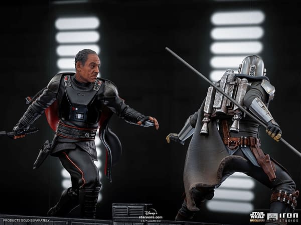 The Mandalorian Wields His Beskar Spear In His New Iron Studios Statue