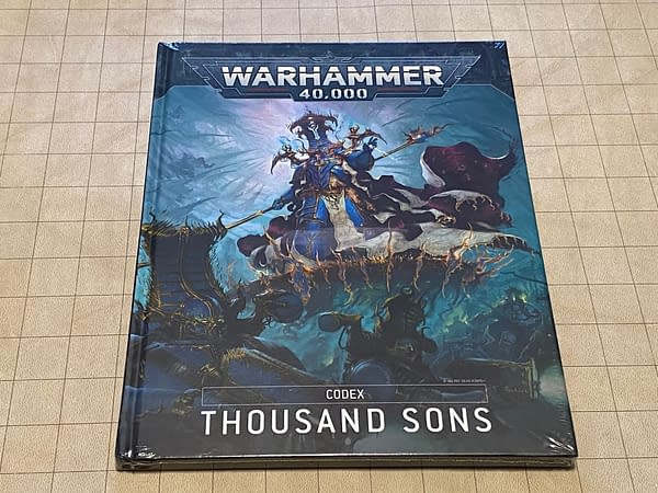 The front cover of the Thousand Sons codex for Warhammer 40,000, a wargame by Games Workshop.