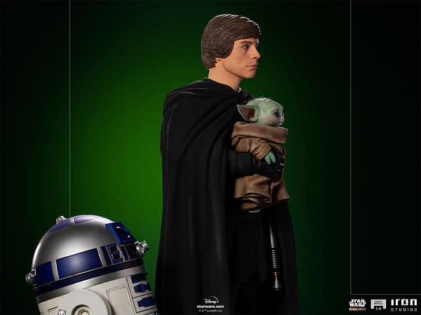 Luke Skywalker Takes The Child With New Iron Studios Statue