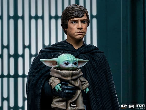Luke Skywalker Takes The Child With New Iron Studios Statue