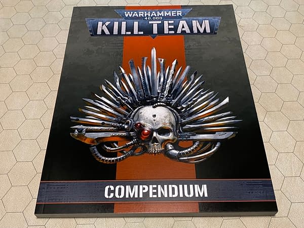 The front cover for the 2021 edition of Kill Team: Compendium, a sourcebook by Games Workshop for their skirmish game Kill Team.
