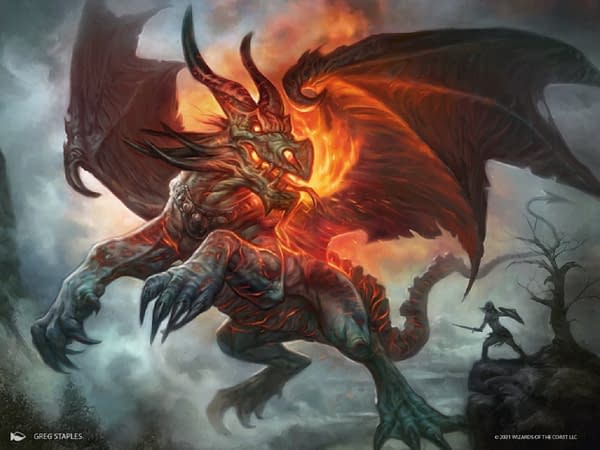 The full art for Piru, the Volatile, the commander that this article's deck tech is centered around. Illustrated by Greg Staples for Modern Horizons 2, an expansion set for Magic: The Gathering.