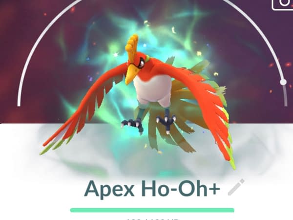 Purifed Apex Ho-Oh in Pokémon GO. Credit: Niantic