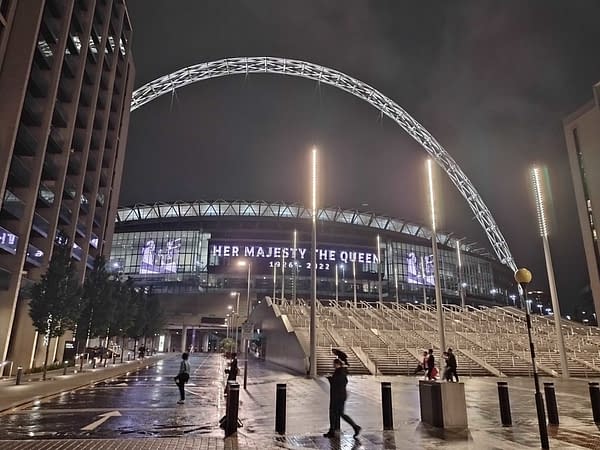 Wembley Stadium mourns the death of a Queen