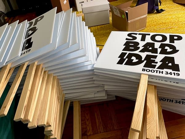 Bad Idea Brings Protest Signs Against Itself To New York Comic Con