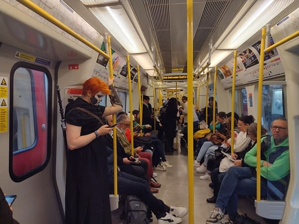 Photo by Rich Johnstoin, District Line, on the way to MCM London Comic Con