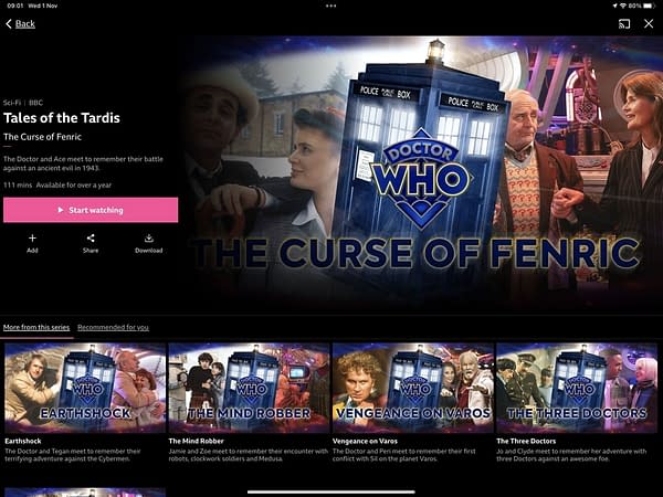 Everything On Doctor Who's Whoniverse On BBC iPlayer- And What's Not
