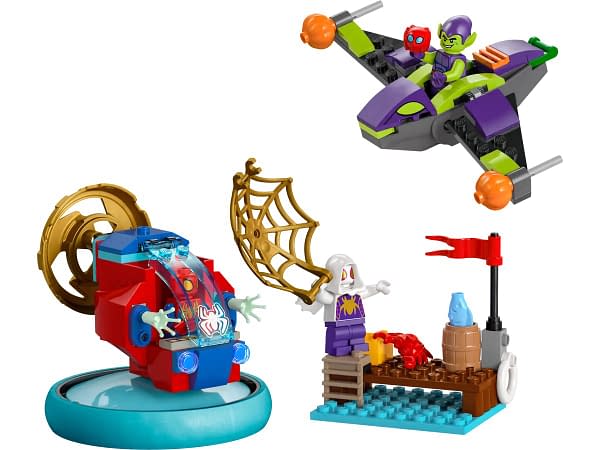 It's Green Goblin versus Spider-Man and Ghost-Spider with LEGO