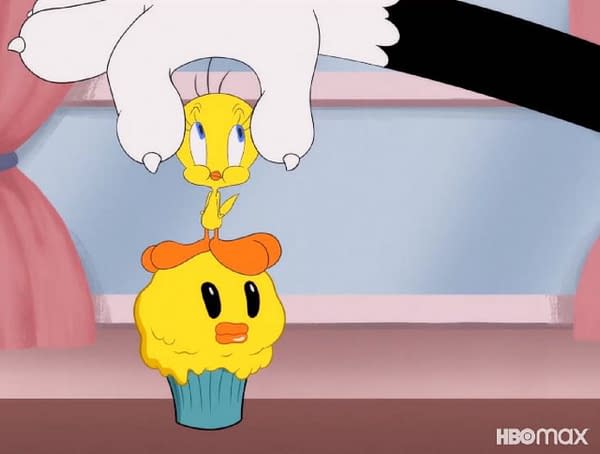 Tweety looks to stay one paw ahead of Sylvester in Looney Tunes Cartoons, courtesy of HBO Max.