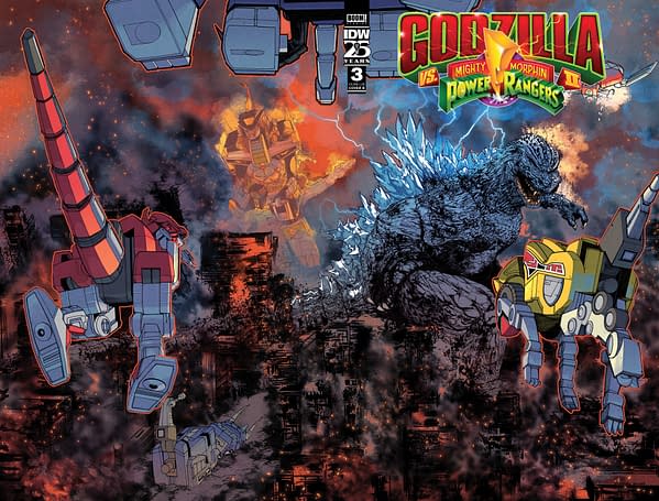 Cover image for Godzilla Vs. The Mighty Morphin Power Rangers II #3 Variant B (Sanchez)