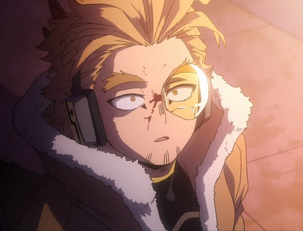 Hawks isn't giving up without a fight on My Hero Academia, courtesy of Funimation.