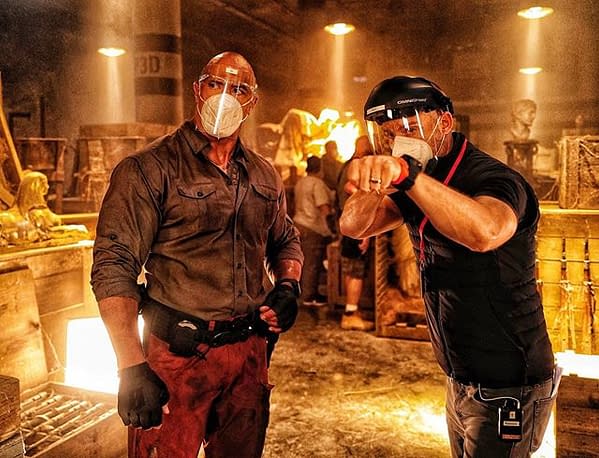 Red Notice Star Dwayne Johnson Marks Return to Filming
