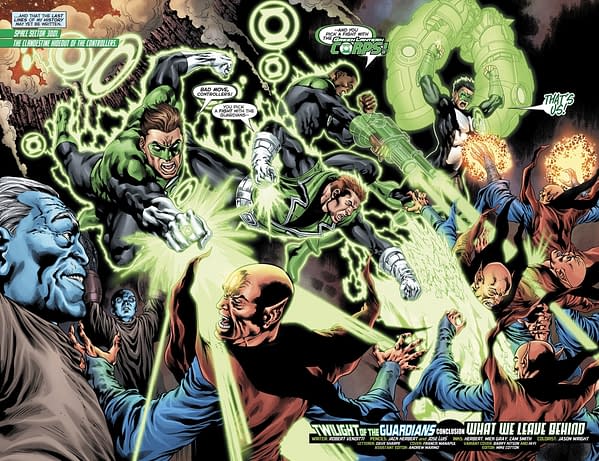 Hal Jordan and the Green Lantern Corps #36 art by Jack Herbert, Jose Luis, Mick Gray, Cam Smith, and Jason Wright