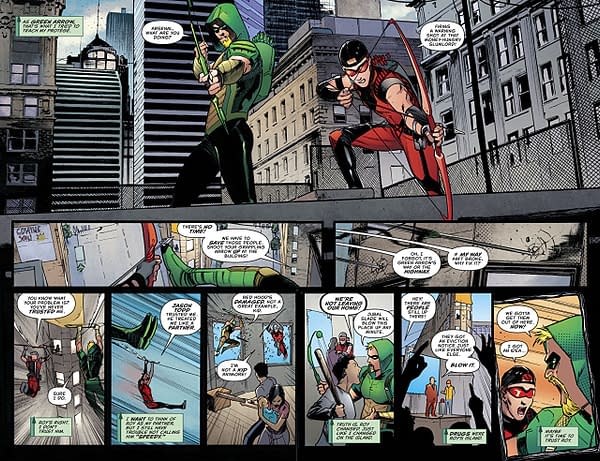 Green Arrow #43 art by Javier Fernandez and John Kalisz