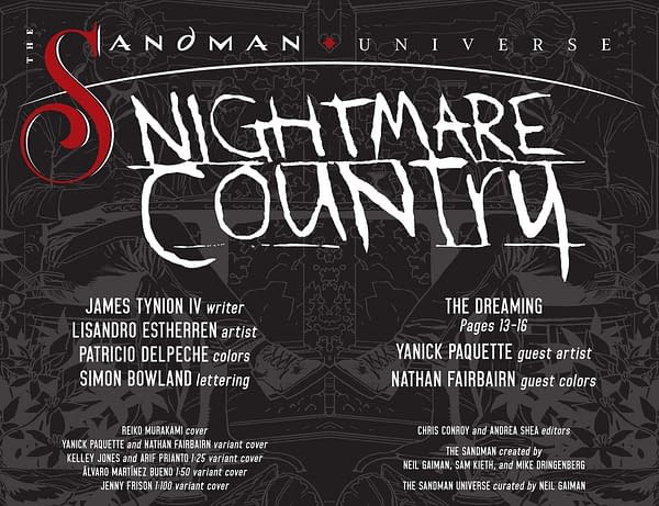 Interior preview page from Sandman Universe: Nightmare Country #1