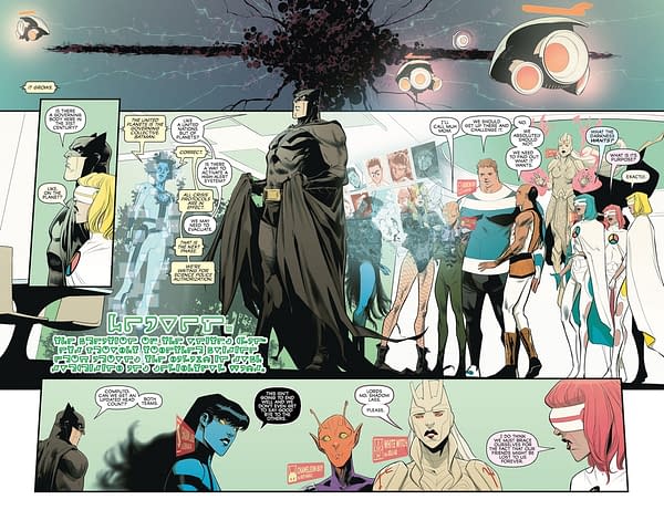 Interior preview page from Justice League vs. The Legion of Super-Heroes #4