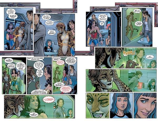 Interior preview page from Cheetah and Cheshire Rob the Justice League #5