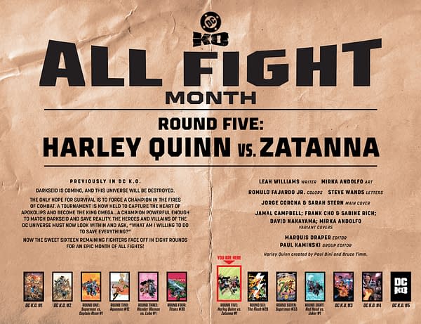 Interior preview page from DC KO: Harley Quinn vs Zatanna #1