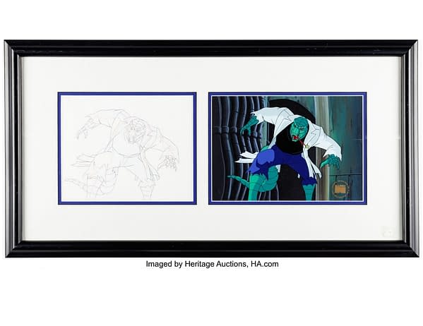 Spider-Man "Night of the Lizard" Lizard Production Cel with Key Master Background and Animation Drawing. Credit: Heritage Auctions