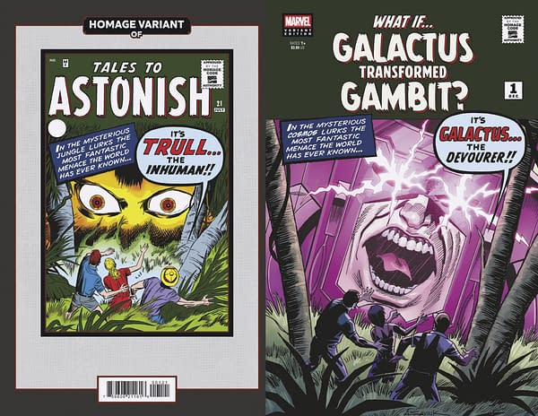 Cover image for WHAT IF...? GALACTUS: GALACTUS TRANSFORMED GAMBIT? #1 ALEX SAVIUK SCI-FI HOMAGE VARIANT