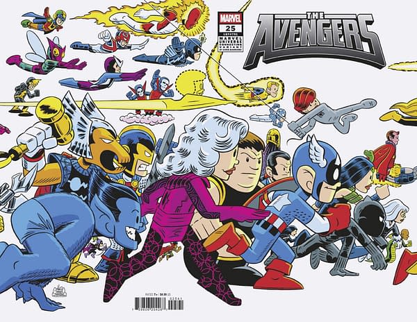 Cover image for AVENGERS #25 CHRIS GIARRUSSO MARVEL UNIVERSE CONNECTING WRAP VARIANT B [DOOM]