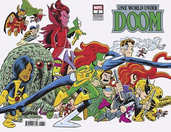 Cover image for ONE WORLD UNDER DOOM #3 CHRIS GIARRUSSO MARVEL UNIVERSE CONNECTING WRAP VARIANT H