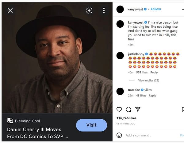Kayne West, Posts Ye Bleeding Cool Screencap Of Daniel Cherry III