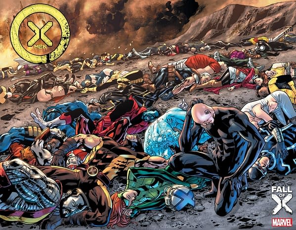 Cover image for X-MEN 25 BRYAN HITCH WRAPAROUND PROMO VARIANT [FALL]