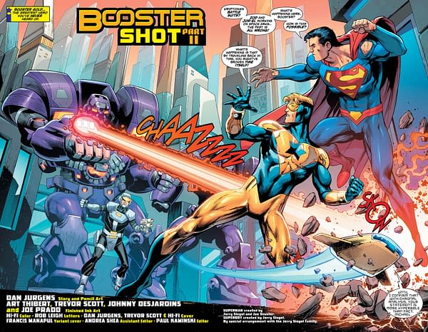 Superman: Action Comics #994 art by Dan Jurgens, Art Thibert, Trevor Scott, Johnny Desjardins, Joe Prado, and Hi-Fi